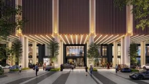 exsim-ciq-project-causewayz-sqaure-jbcc-facilities-retails exsim ciq Causewayz Square @ JBCC retail podium entrance showcasing double-volume architecture, lifestyle shops, warm lighting design and a welcoming pedestrian-friendly arrival experience