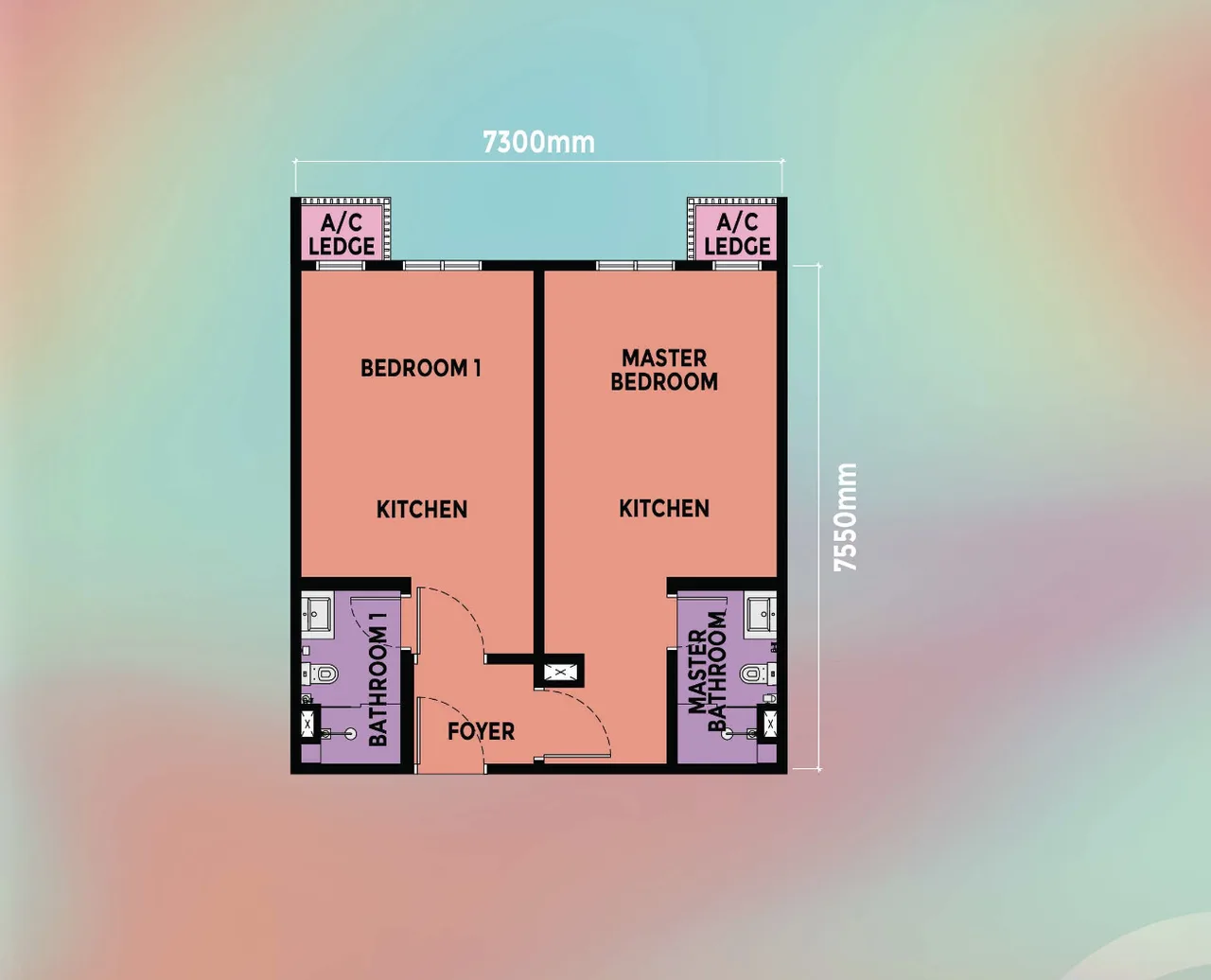 a compact and flexible 2-suite design featuring two self-contained studio-style rooms, each with its own kitchenette and bathroom. Ideal for investors seeking dual rental income, or for owners accommodating parents, teenagers, or a helper while maintaining full privacy and independence.
