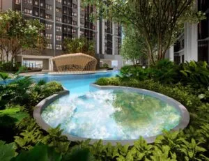 exsim-ciq-project-causewayz-sqaure-jbcc-tower-b-c-d-brixton-coven-dover-tower-facilities-podium jacuzzi_ Podium-level jacuzzi at Brixton & Dover Towers, Causewayz Square @ JBCC by EXSIM CIQ, providing a calming hydrotherapy zone for residents to soothe muscles and unwind.